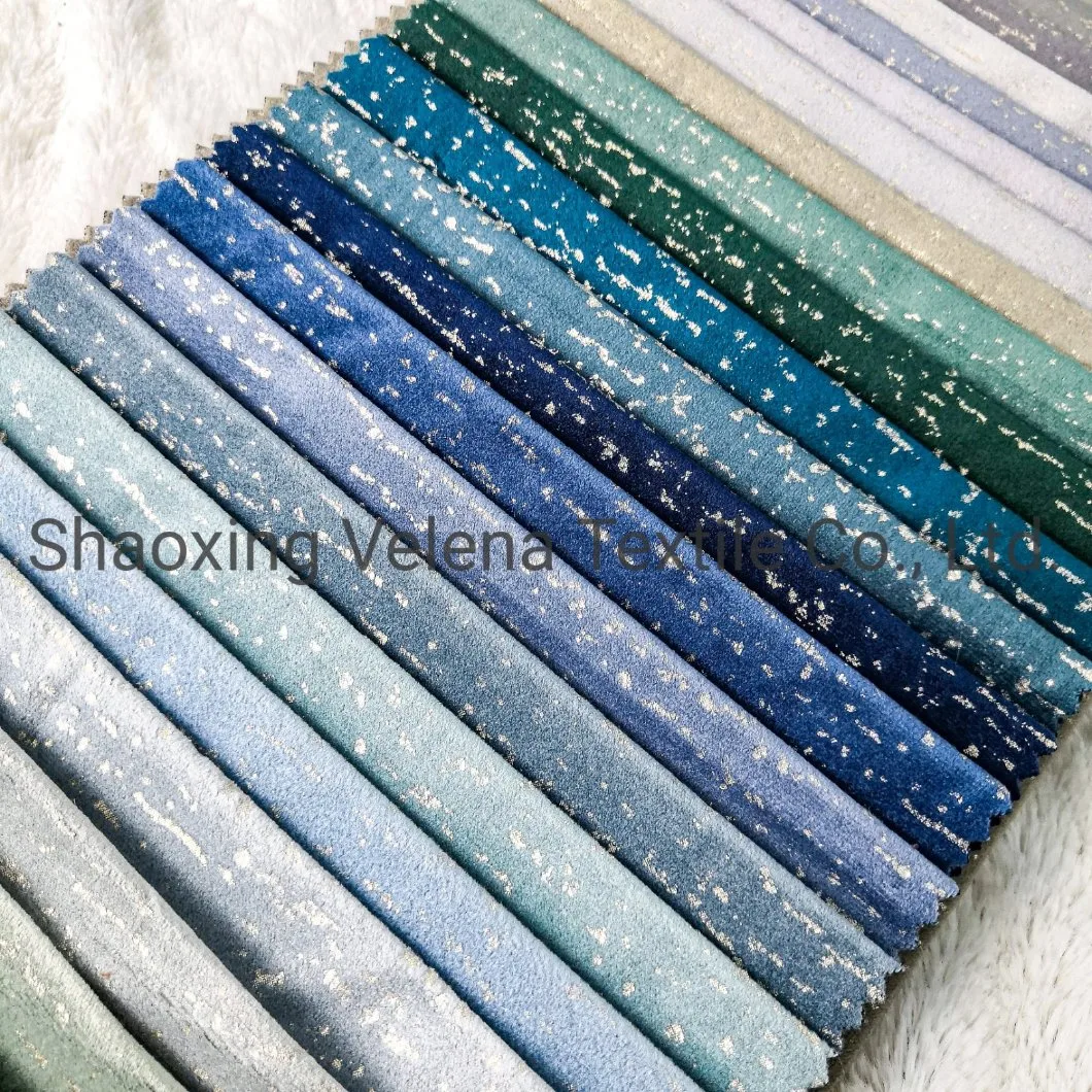 2021 Hot Sale Holland Velvet with Foil Polyester Textile Fabrics Upholstery Furniture Fabric for Sofa and Curtain