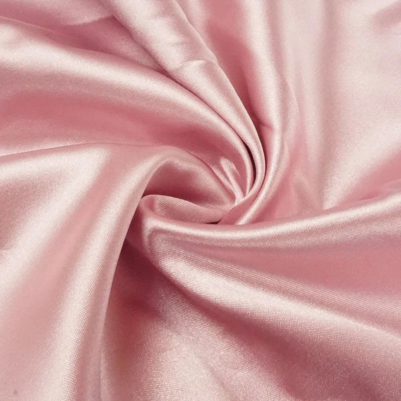 Solid Color Shiny Stretch Polyester Satin Silk Crepe Roll Fabric for Dress Garment