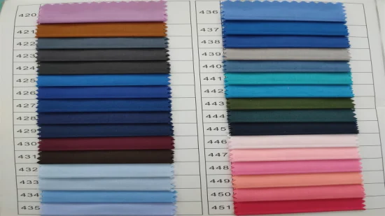 Solid Color Plain Dyed Textile 45s 110*76 Tc Fabric for Shirt Man